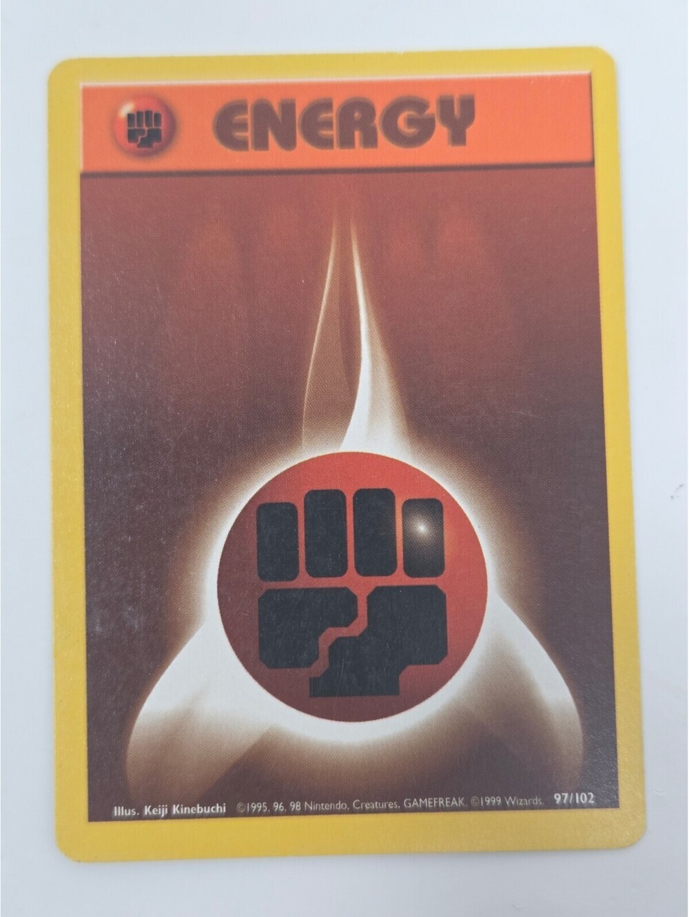 Pokémon Fighting Energy 97/102 1999 Base Set Energy Card Keiji Kinebuchi